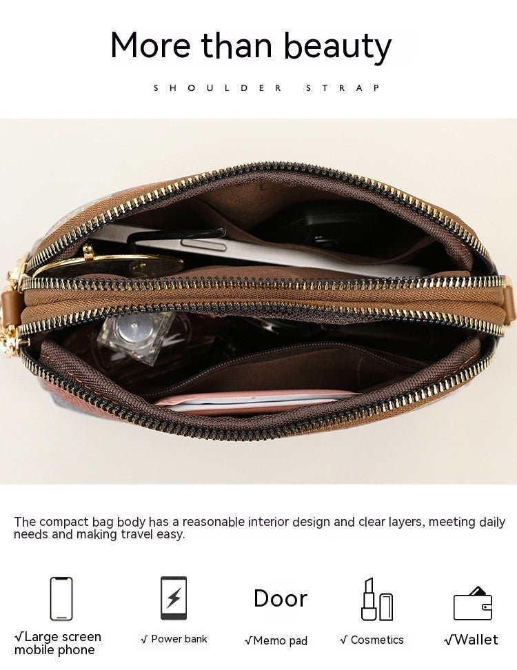 Fashion Double - Zipper Crossbody Bag - ZMYD195872501AZ