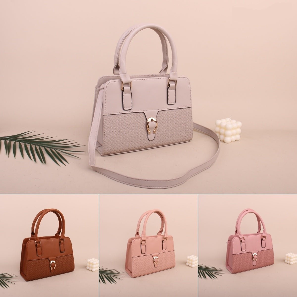 Suede Women Handbag - SUDA - WHT - GF - ZAM