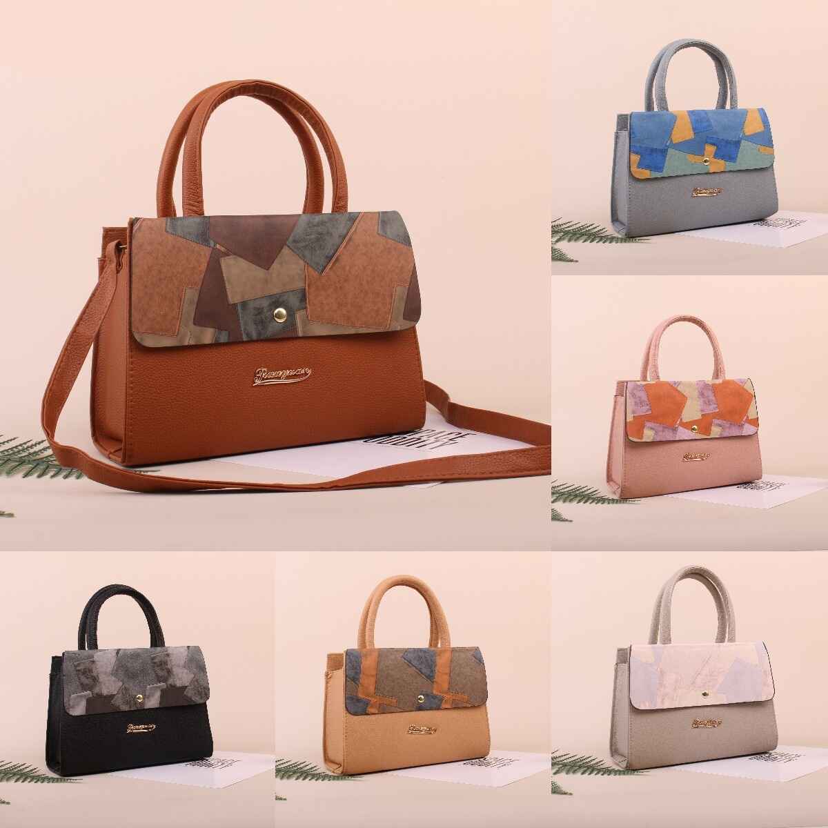 Casual Leather Shoulder Bag - CLEA - BWN - GF - ZAM