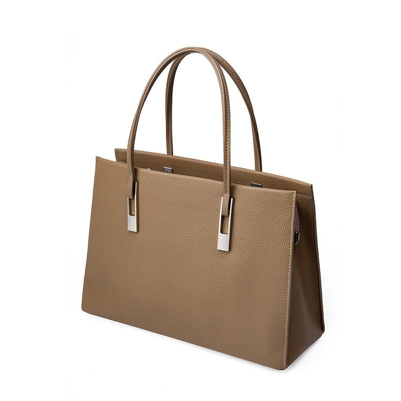 Large Capacity Top Layer Cowhide Tote - ZMNS196968901AZ