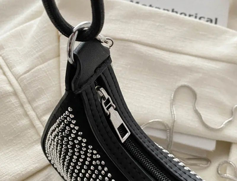Light Diamond Rhinestone Chain Crossbody Bag - ZMNS200581901AZ