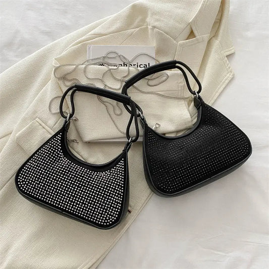 Light Diamond Rhinestone Chain Crossbody Bag - ZMNS200581901AZ