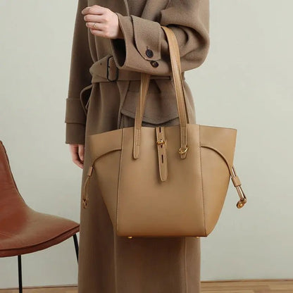 Retro Genuine Leather Portable Shoulder Bag - ZMNS213344404DW